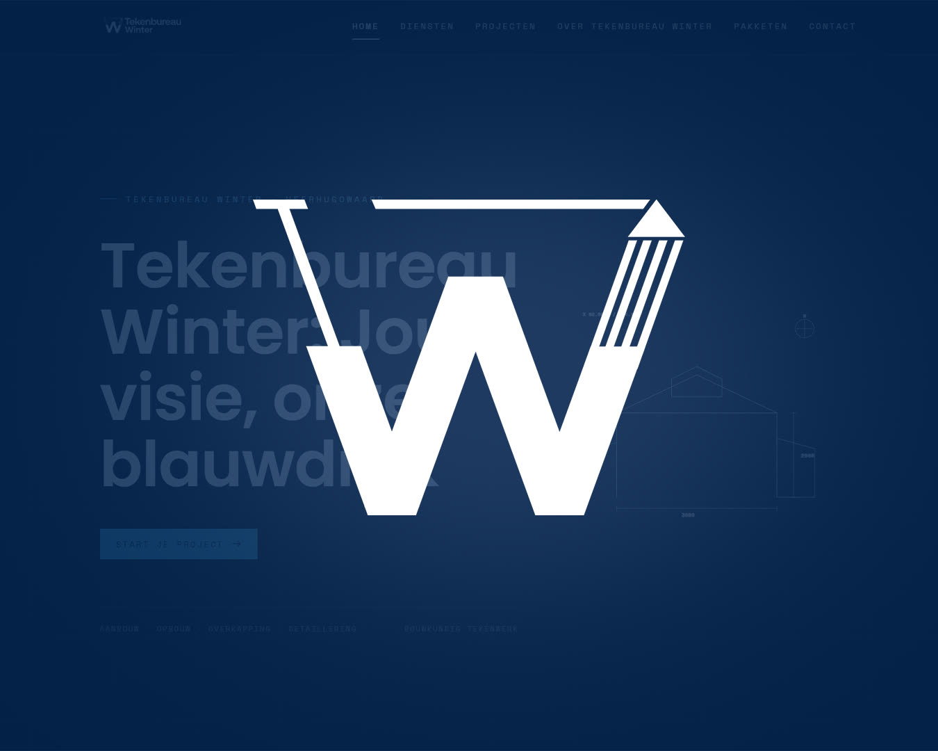 Website voor Tekenbureau Winter — gemaakt door Brand-On